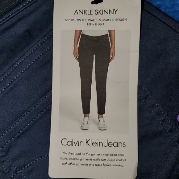 CALVIN KLEIN Dark Denim Ankle Skinny Jeans - Picture 7 of 7
